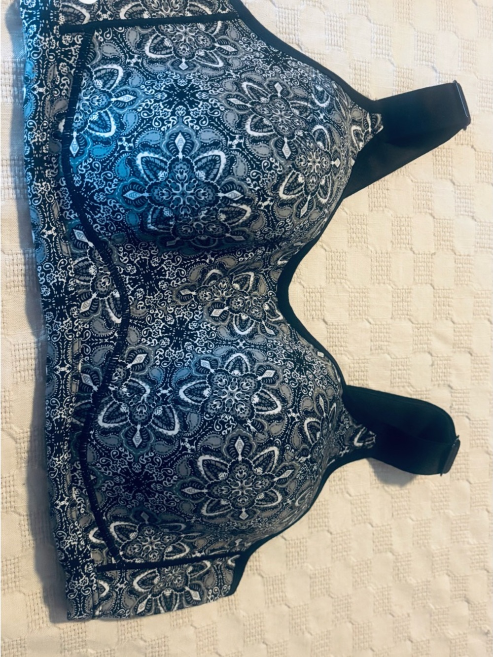 Cacique Black and White Floral Lace Underwire Bra
